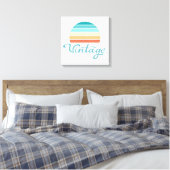Retro Sunset+ script gestoord Canvas Afdruk (Insitu (Slaapkamer))