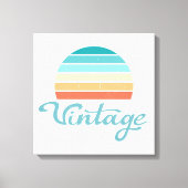 Retro Sunset+ script gestoord Canvas Afdruk (Voorkant)