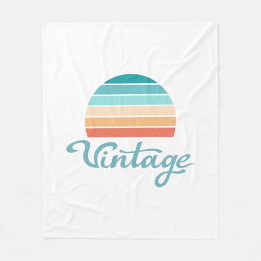 Retro Sunset+ script gestoord Fleece Deken (Voorkant)