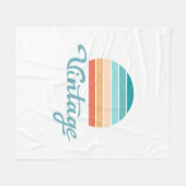 Retro Sunset+ script gestoord Fleece Deken (Voorkant (Horizontaal))
