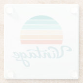 Retro Sunset+ script gestoord Glazen Onderzetter (Achterkant)