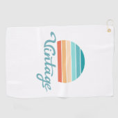 Retro Sunset+ script gestoord Golfhanddoek (Horizontaal)