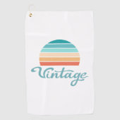 Retro Sunset+ script gestoord Golfhanddoek (Voorkant)