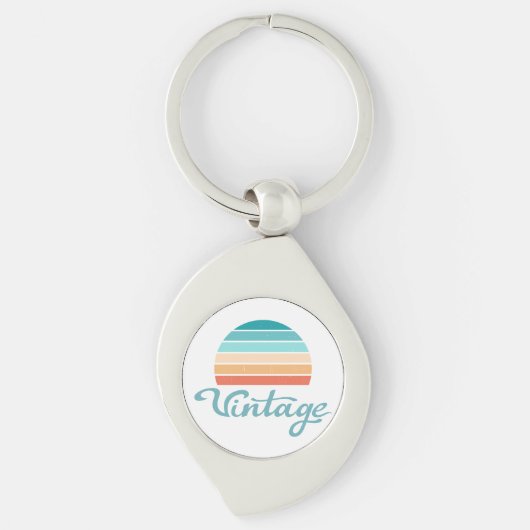 Retro Sunset+ script gestoord Sleutelhanger (Voorkant)