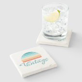 Retro Sunset+ script gestoord Stenen Onderzetter (Zijkant)