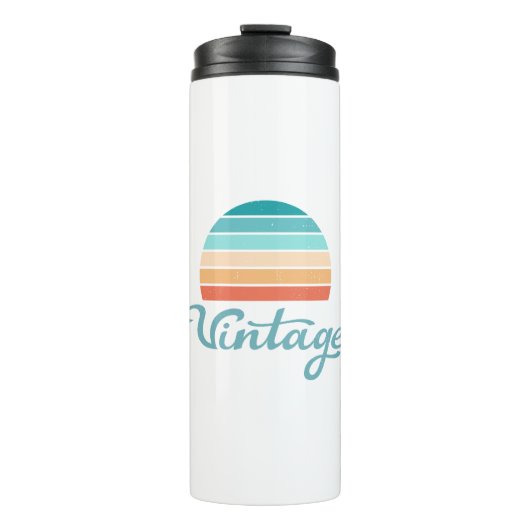 Retro Sunset+ script gestoord Thermosbeker (Voorkant)