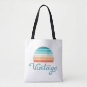 Retro Sunset+ script gestoord Tote Bag (Voorkant)