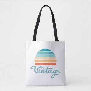 Retro Sunset+ script gestoord Tote Bag