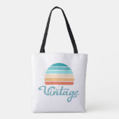 Retro Sunset+ script gestoord Tote Bag (Achterkant)