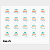 Retro Sunset+ script gestoord Vierkante Sticker (Vel)