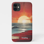  Retro Sunset Seashore Case-Mate iPhone Case (Achterkant)