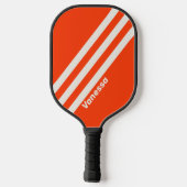 Retro Sunset Sinaasappel Drie Strepen met Naam Pickleball Paddle (Achterkant)