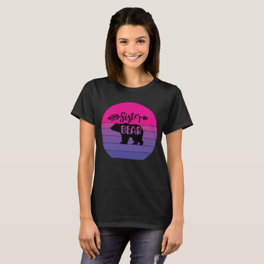 Retro Sunset Sister Beer T-shirt (Voorkant volledig)