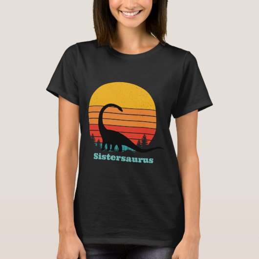 Retro Sunset Sistersaurus T-shirt (Voorkant)