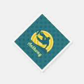 Retro Sunset Skateboarden Thema Custom Name Party Servet (Hoek)