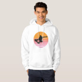 Retro Sunset Skateboarder  Hoodie (Voorkant volledig)