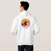 Retro Sunset Skateboarder  Hoodie (Achterkant volledig)