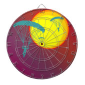 retro sunset skydivers dartbord (Voorkant)