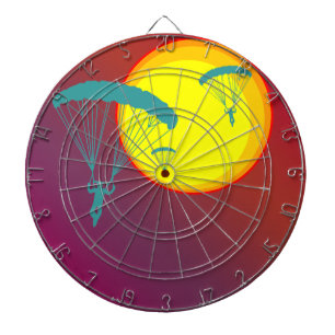 retro sunset skydivers dartbord