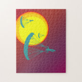 retro sunset skydivers legpuzzel (Verticaal)