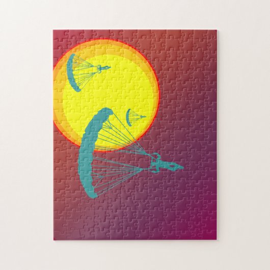 retro sunset skydivers legpuzzel (Verticaal)