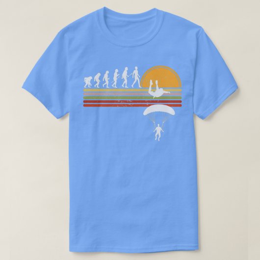  Retro Sunset Skydiving Evolution T-shirt (Design voorkant)