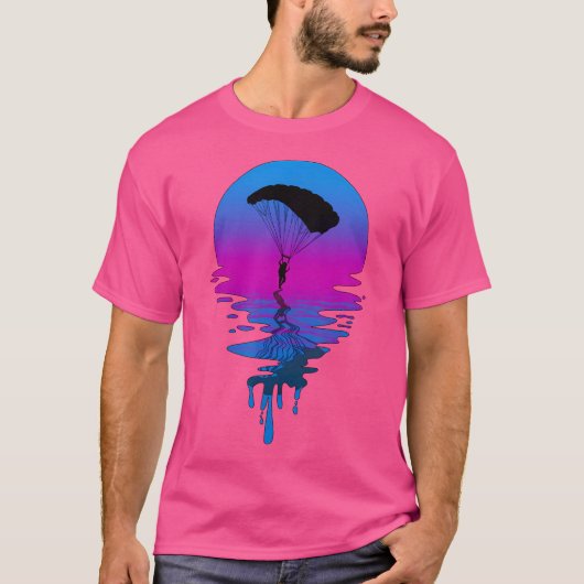  Retro Sunset Skydiving T-shirt (Voorkant)