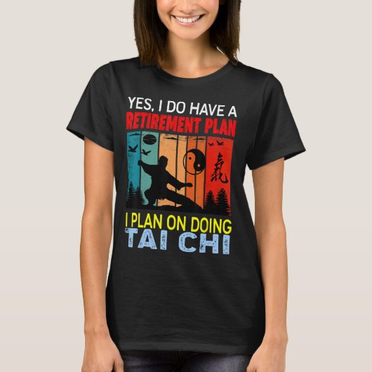Retro Sunset Slogan Retirement Plan I Plan on Doi T-shirt (Voorkant)