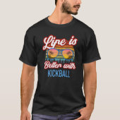 Retro Sunset Slogan   With Kickball T-shirt (Voorkant)