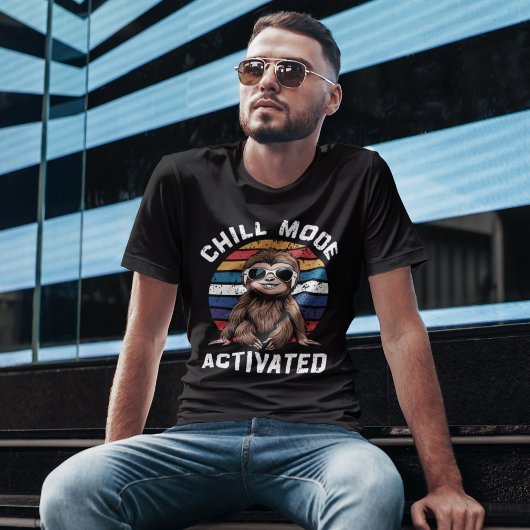 Retro  Sunset & Sloth, Chill Mode geactiveerd T-shirt