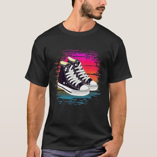 Retro Sunset Sneaker T-shirt (Voorkant)