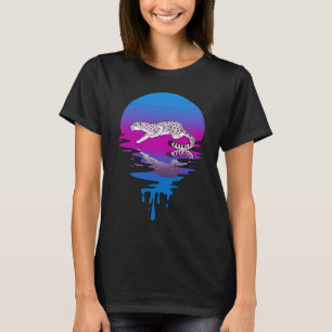 Retro Sunset Snow Leopard T-shirt
