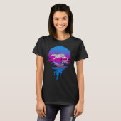 Retro Sunset Snow Leopard T-shirt (Voorkant volledig)