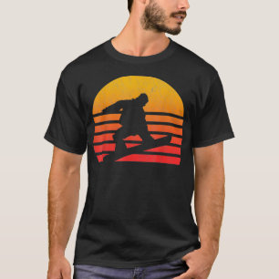 retro Sunset Snowboarding T-shirt