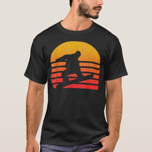 retro Sunset Snowboarding T-shirt (Voorkant)