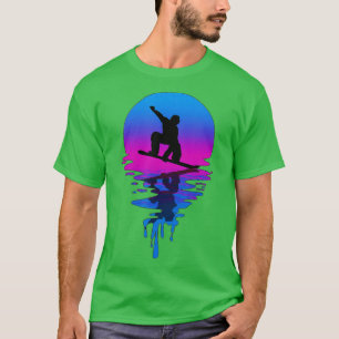 retro Sunset Snowboarding T-shirt