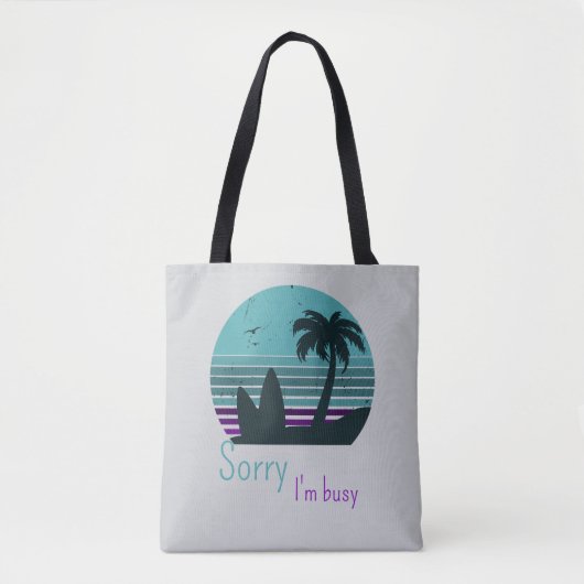 Retro Sunset - Sorry, ik heb het druk Tote Bag (Voorkant)