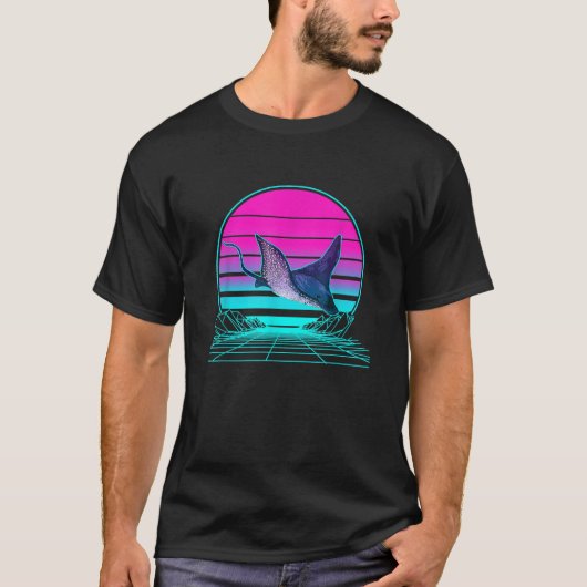  Retro Sunset Stingray T Shirt (Voorkant)