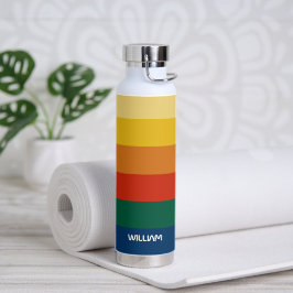 Retro Sunset Strepen met Eenvoudige Ruimte Vetgedr Waterfles