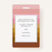 Retro Sunset Stripe Design Foto en aangepaste info Badge (Achterkant)