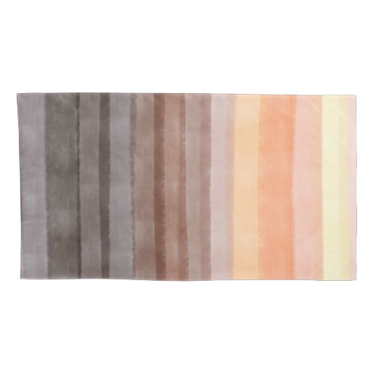 Retro sunset stripes boho oranje bruine gradiënt kussensloop (Achterkant-Rechts)