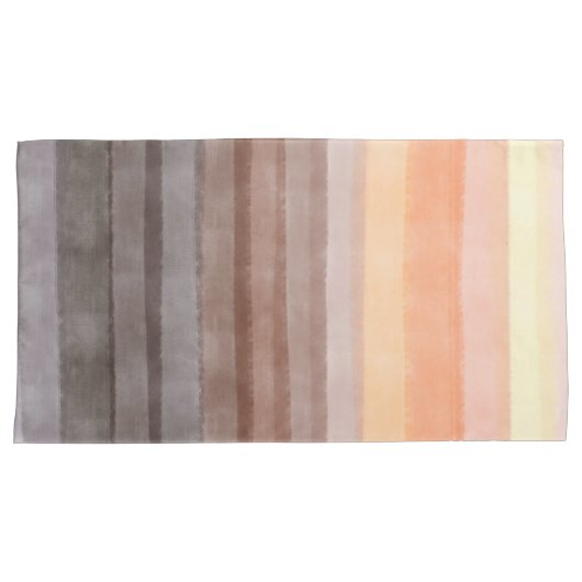 Retro sunset stripes boho oranje bruine gradiënt kussensloop (Voorkant-Rechts)