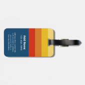 Retro Sunset Stripes met Simple Sans Serif Name Bagagelabel (Achterkant horizontaal)