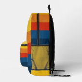 Retro Sunset Stripes met Simple Sans Serif Name Bedrukte Rugzak (Rechts)