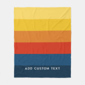 Retro Sunset Stripes met Simple Sans Serif Name Fleece Deken (Voorkant)
