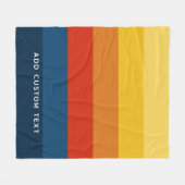 Retro Sunset Stripes met Simple Sans Serif Name Fleece Deken (Voorkant (Horizontaal))