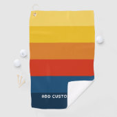 Retro Sunset Stripes met Simple Sans Serif Name Golfhanddoek (Insitu)