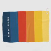 Retro Sunset Stripes met Simple Sans Serif Name Golfhanddoek (Horizontaal)