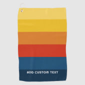 Retro Sunset Stripes met Simple Sans Serif Name Golfhanddoek (Voorkant)