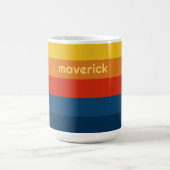 Retro Sunset Stripes met Simple Sans Serif Name Koffiemok (Center)